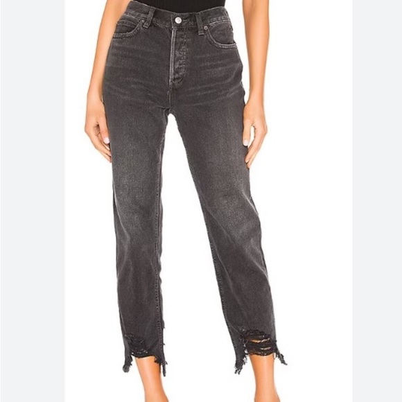 We The Free People Revolve Chewed Up Midrise Straight Jeans - Picture 4 of 6